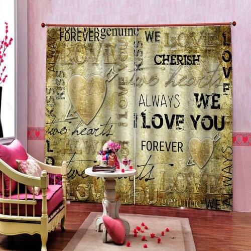 Retro Alphabet Photo Curtain For Restaurant Clubs KTV Bar Personality Abstract Blackout Window Drapes Sets 2 Panels With Hooks