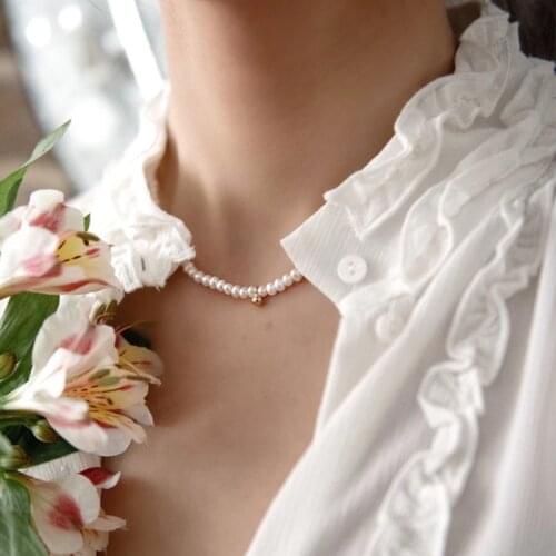 KINFOLK Pearl Necklaces For Women Simulated Pearl Chain Necklace Collier Femme Choker Wedding Bridal Jewelry Party Gifts