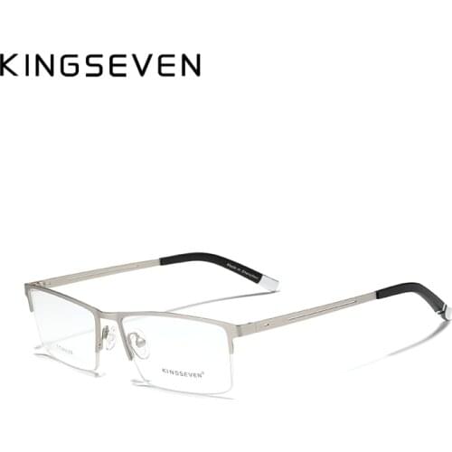 KINGSEVEN Titanium Alloy Optical Glasses Frame Men 2020 Square Myopia Support Custom Prescription Lenses 1.56 1.61 Metal Eyewear