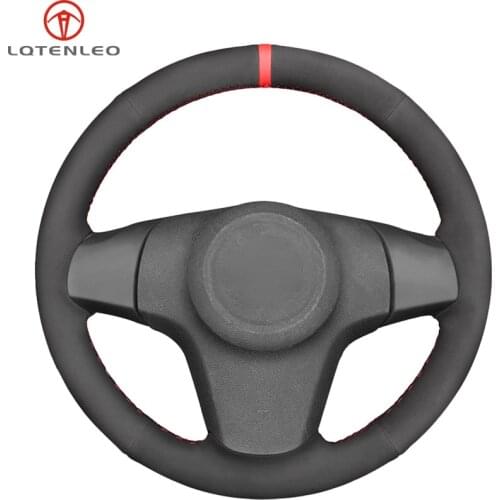 LQTENLEO Black Suede Car Steering Wheel Cover For Chevrolet Niva 2009-2017 Opel Corsa (D) 2006-2015 Vauxhall Corsa (D) 2006-2015