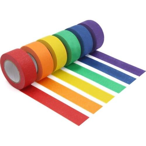 Colored Masking Tape,Colored Painters Tape for Arts and Crafts, Labeling or Coding - 6 Different Color Rolls - Masking Tape 1 In