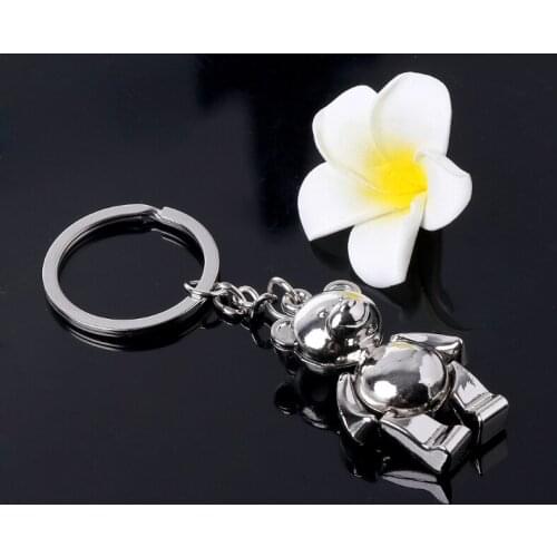 Y166 Metal Movable Bear Keychain 3D Animal Kering Women Car Handbag Charm Accessory