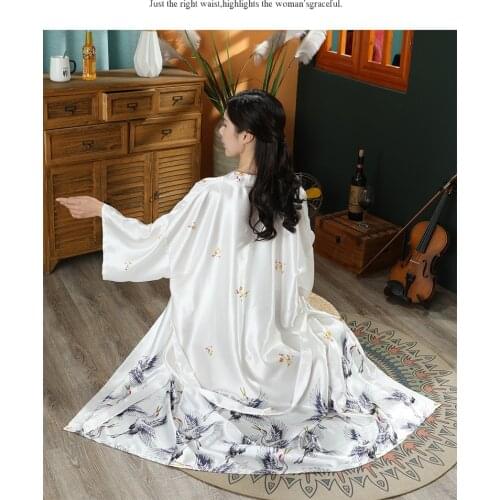 Night Dress Women Bathrobe Nightgown Ladies Pijama Womens Kimono Clothing Sleepwear Sexy Dress Sleep Tops Wedding Elegant Gown