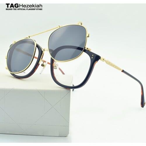 TAG Hezekiah 2018 Men Glasses Frame men Retro fashion Polarized sunglasses clip Women Optical Spectacle Frame myopia eyeglasses
