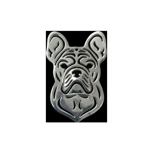Wholesale dog brooches French Bulldog silver plated good quality
