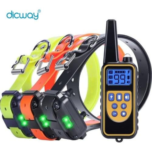880 800M Pet Dog Training Electric Shock Collar For Dogs IP7 Diving Waterproof Remote Control Dog Device Charging LCD Display