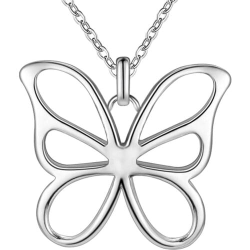 Butterfly simple silver plated Necklace New Sale silver necklaces & pendants /ZJJBKBFB PRSHRUVM