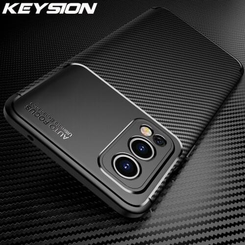 KEYSION Shockproof Case for Oneplus Nord 2 5G Carbon Fiber Texture Silicone Phone Back Cover for Oneplus Nord CE 5G N100 1+ N200