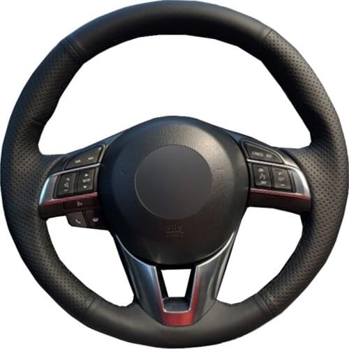 Hand Sew Car Steering Wheel Cover Wrap Leather Suede For Mazda 3 Axela 2014-2016 Mazda 6 Atenza Mazda 2 CX-3 CX-5 Scion iA 2016