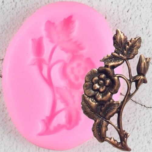 Rose Flower Broder Silicone Mold Sugarcraft Cake Decorating Tools Cupcake Topper Fondant Chocolate Candy Molds Cake Baking Mould
