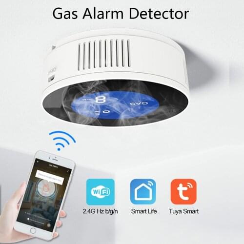 Smart WiFi Gas Leak Detector Natural Gas Monitor Propane Alarm Home Kitchen Gas Leak Sensor Gases APP Control Temperature Sensor