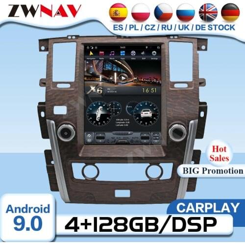Tesla Screen Android 9.0 Video Player For Nissan Patrol 2010 2011 2012 2013 2014 2015-2018 Radio Receiver Audio Stereo Head Unit