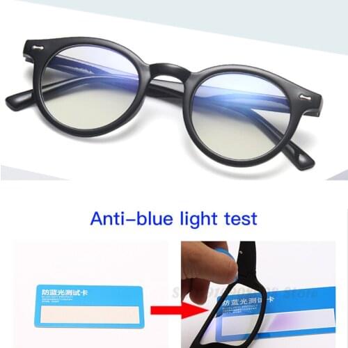2021 Anti Blue Light Glasses Women Men Vintage Rivet Round Optical Eyeglasses Frame Ladies Clear Lens Computer Spectacles E121