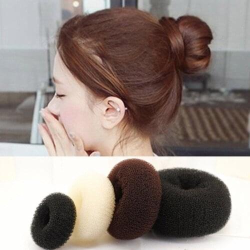 Women Hairband Hair Ties Hair Band Meatball Type 4 Sizes Hair Styling Ring Style Dispenser Buns Head Tool Hair Ring Hairband