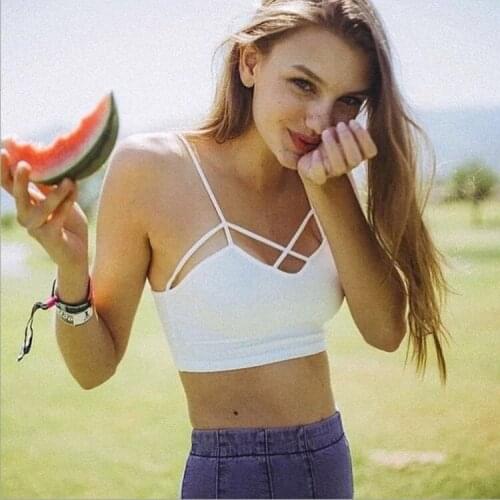 Femme Tube Tops Bra Chest Cross Strap Wrapped Chest Short Section Navel Small Strap Sexy Female Bustier Wrap Bras Top