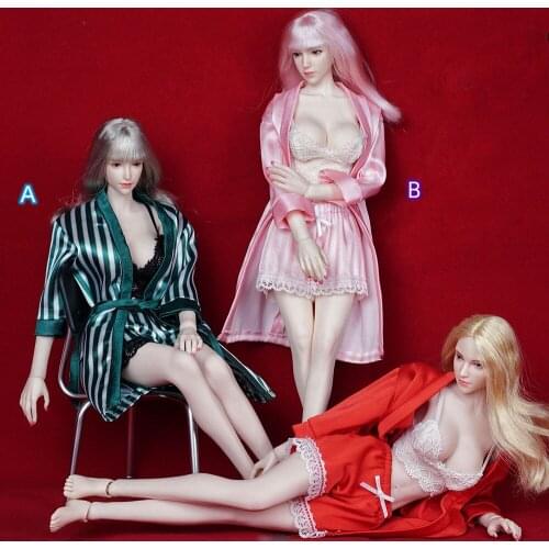 1/6 Female Soldier Clothes Low Cut High Slit Sexy Elegant Thin Suspender Dress Evening Dress Fit 12'' Action Figure Body