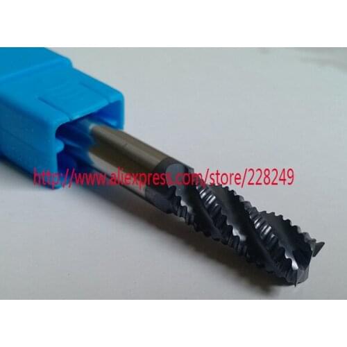1pc D10*25*D10*75 HRC55 4 Flutes Tungsten Solide Carbide Roughing End Mills For CNC Milling Tools