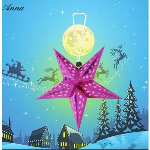 1Pcs Six Angles Paper Star Decoration Tissue Paper Star Lantern Hanging Stars For Festival Christmas Party Decor