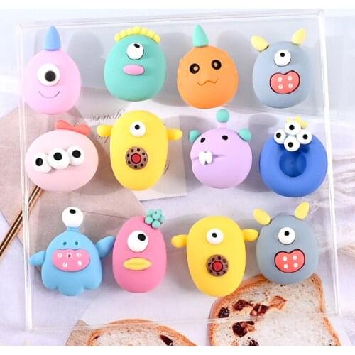 10Pcs Kawaii Cartoon Character Resin Flatback Cabochons Scrapbook Craft DIY Jewelry Making Embellishments Accessories