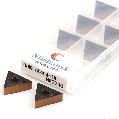 10pcs TNMG160404-TM NK3230 TNMG160408-TM NK3230 External Carbide Cutting Insert CNC Lathe Metal Turning Tool Wear-resistant Tool