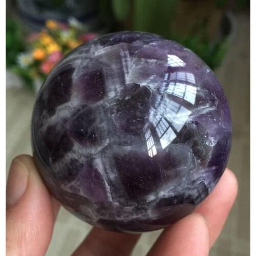 100% Natural dream amethyst gemstone sphere quartz crystal sphere reiki healing Chevron-Amethyst Banded ball for home decoration