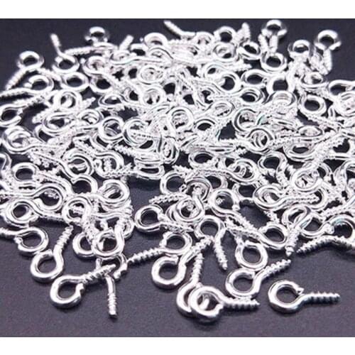 100Pcs Mini Screw Eye Pins for Jewelry Making Pandant Screw Threaded Hooks Eyelets Clasps Findings for Bracelet DIY Earrings