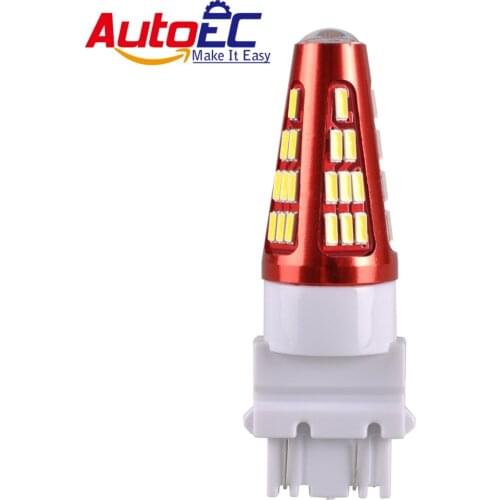AutoEC 2x Front Turn Signal Light 3157 led bulb white 48smd 3014 brake stop tail lamp bulbs for universal auto DC12V #LE22