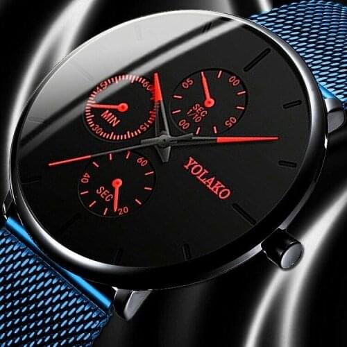 2020 Mens Quartz Wristwatches Fashion Casual Male Watch Slim Mesh Steel No-Waterproof Sport Watches Relogio Masculino Kol Saati