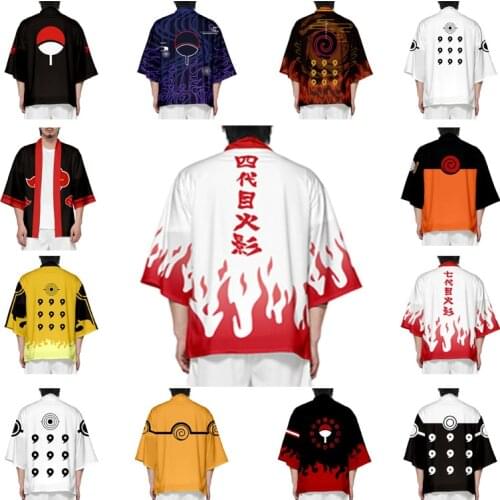 Anime Clothes Kakashi Itachi Uchiha Sasuke Hinata Hyuga Ninjago Cosplay Costume Cloak Robe Kimono Summer Adult Kids Haori Top