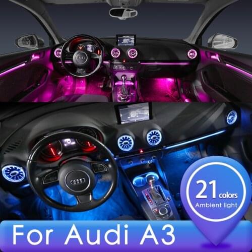 For Audi A3 Atmosphere Light 21/32 Color A3 S3 RS3 Turbine Luminous Air Outlet Atmosphere Light For Original Modification
