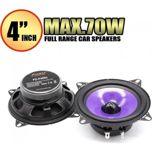 2pcs 4 Inch 70W Full Range Frequency Car Audio Speaker Heavy Mid-bass Ultra-thin Modified Speaker Non-destructive Installation