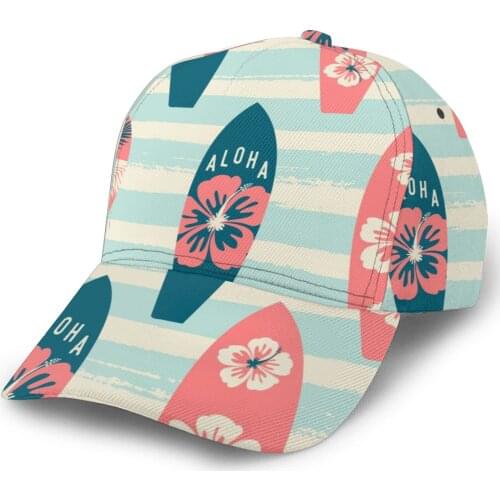 CINESSD Hawaii Surfboards Blue White Stripes Baseball Cap Fashion Men Hat Cap Summer Dad Hat Male Sports Hat