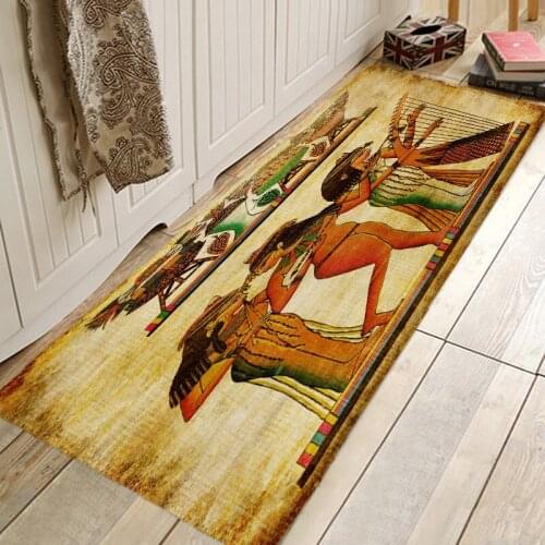 Ancient Egyptian Pattern Floor Mat Hallway Carpets and Rugs for Bedroom Living Room Kitchen Bathroom Anti-Slip Floor Mats