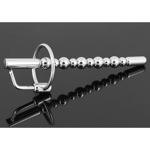 Happygo,120mm Male Stainless Steel Solid Urinary Penis Plugs Metal Beads Catheters Rod Fetish Sex Toys Adult Products Games A513