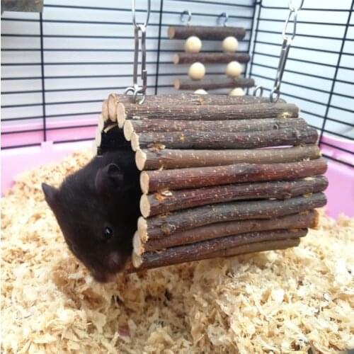 Hamster toys pet supplies Golden Bear decoration tunnel hamster supplies hamster gnawing molars wood hamster wooden toys