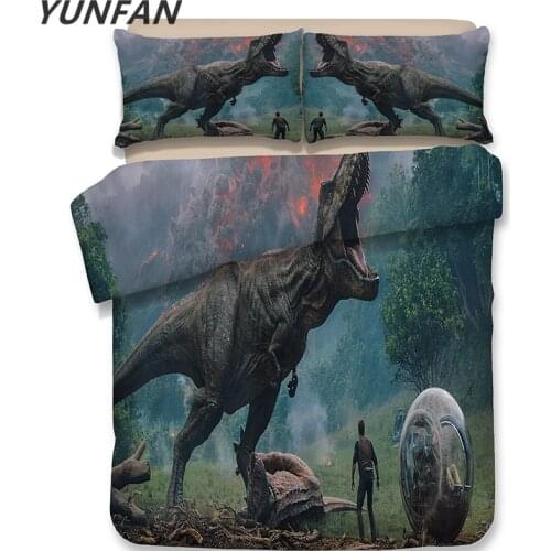 3D Dinosaur Cartoon Bedding Set HD Print Animal Duvet Cover sets single double Twin Full Queen King Size 3pcs luxury bedclothes