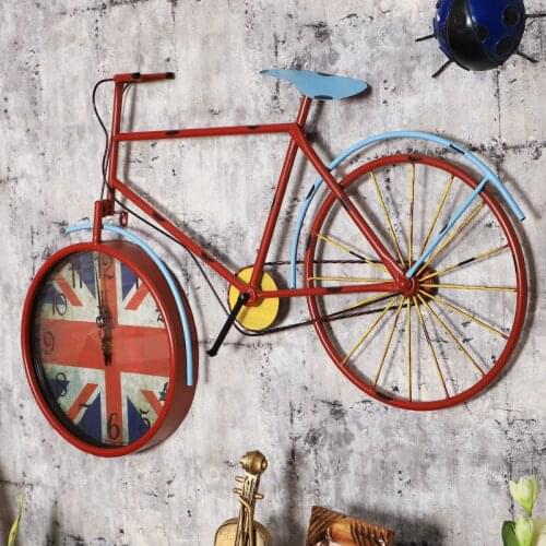 Creative retro bicycle wall clock