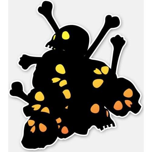 Personality Creative Car Sticker Bone Pile Skull Head Accessories PVC Decal Cover Scratches for Mini Cooper Skoda Octavia16*15cm