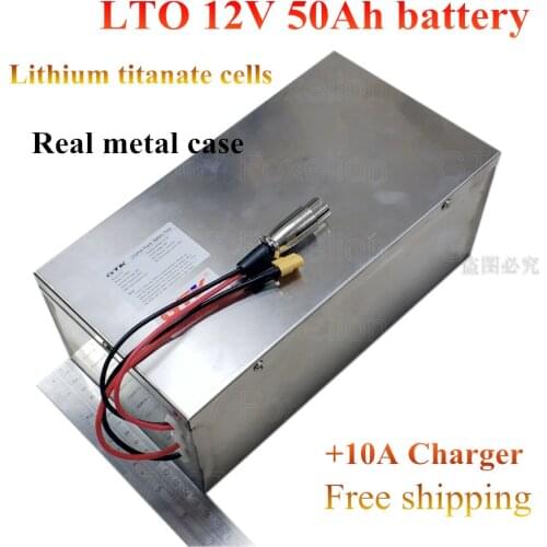 GTK LTO 12V 50AH lithium titanate Battery Pack LTO cells for electric scooter Car starting super Fast charge EV RV + 10A charger