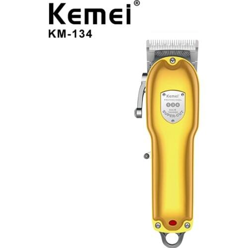 Kemei KM-134 Tondeuse Kapper Tondeuse Oplaadbare Tondeuse Verstelbare Carbon Staal Mes Kapsel Machine Clippers