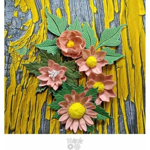 Flowers Frame Metal Cutting Dies Scrapbooking Stencil for Album Paper DIY Gift Cards Decoration Embossing Mold Dies New 2021