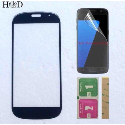 Mobile Front Outer Screen Glass Lens Touch Screen For YotaPhone 2 YD201 YD206 Front Outer Glass Repair 3M Glue Protector Film