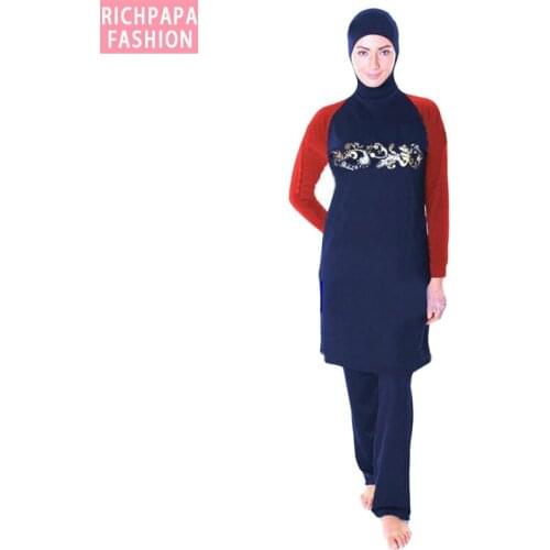 Muslim Swimwear Sport Hijab Long Sleeves Full Cover Burkinis Plus Size Musulman islamic swim wear Women Modest Swimsuit