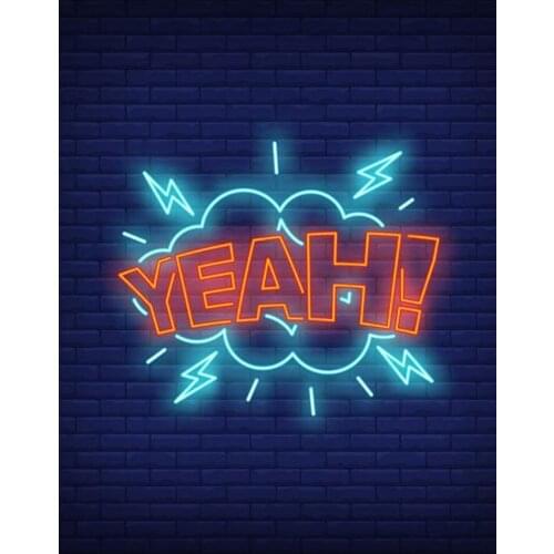 Neon Sign pow Yeah Real Glass Tubes Neon Light Sign Lamp Hello Sign enseigne lumineuse lampe neon neon signboard icons light