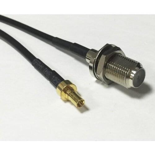 New F Female Jack Switch CRC9 Male Plug straight pigtail cable RG174 Wholesale 20CM 8" Adapter