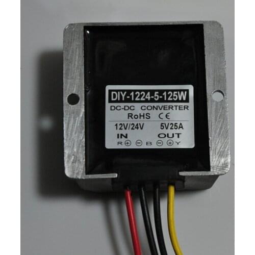 12V24V Step Down 5V 25A 125W Power Supply Converter DC-DC Buck Module LED Car Display Power Supply Voltage Regulator Waterproof