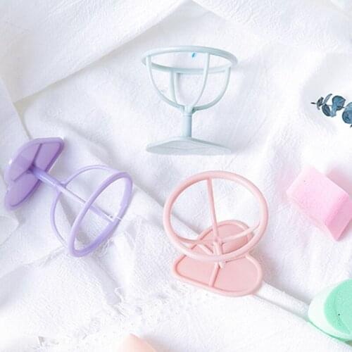 Portable candy color Puff Sponge Display Stand Powder Puff Holder Heart Shaped Base Sponge Drying Stand Holder Makeups Rack