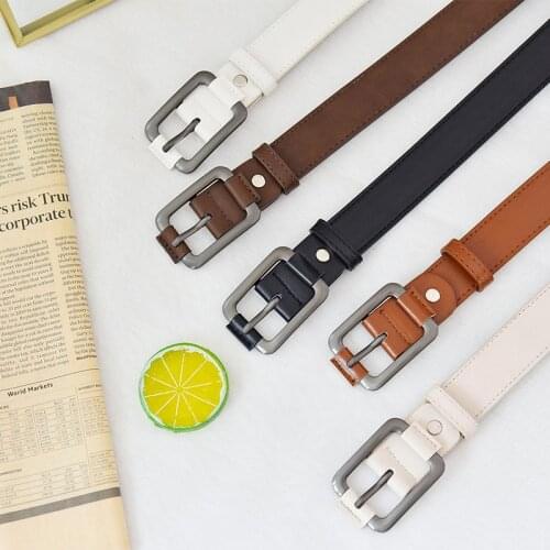 Women Fashion Coat Pants Belt Europe and The United States All-match Womens Belts New Retro Baotou Pin Buckle Wide Jeans