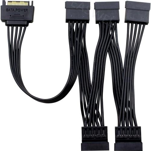 SATA Power 15 Pin 1 Male To 5 Female Splitter Hard Drive Adapter Cable HDD SSD