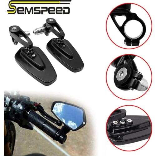 Semspeed Handle Bar End Grips Rearview Side Mirrors For Yamaha XMAX 300 400 250 125